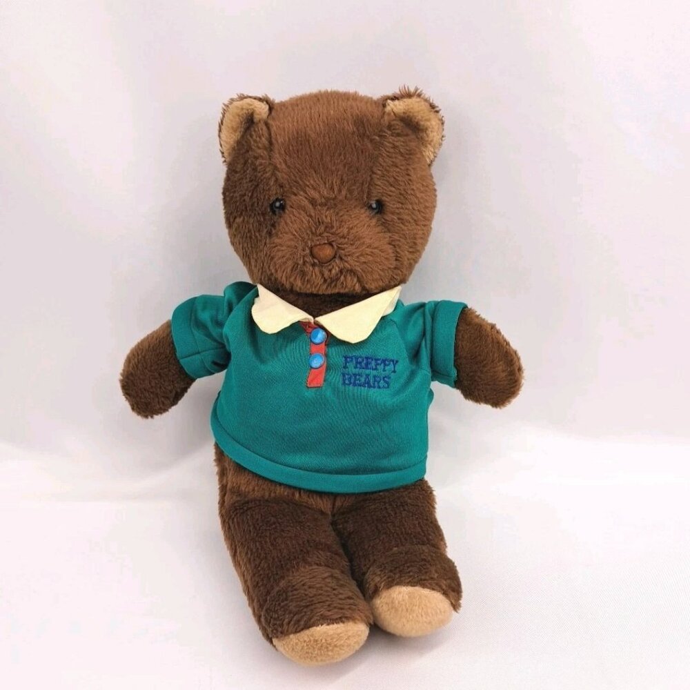 Vintage 1986 Preppy Brown Teddy Bear Plush Ltd Stuffed Animal